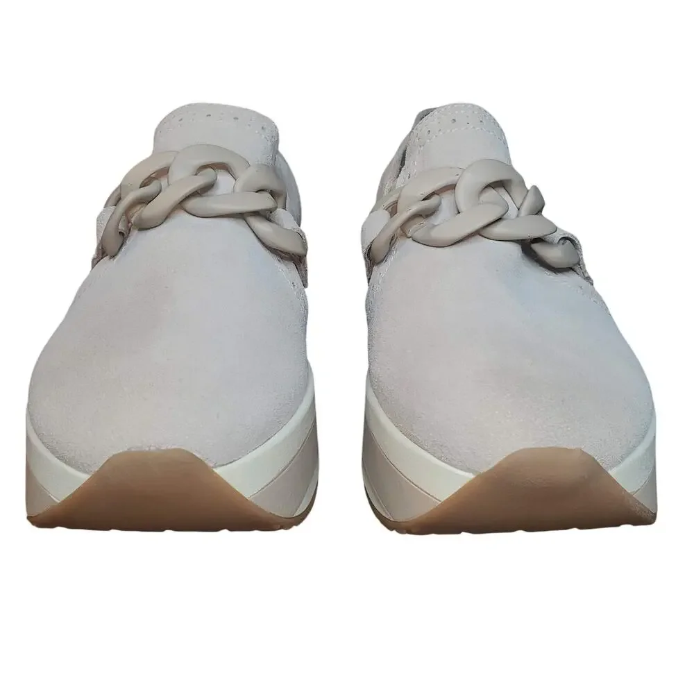 Dolce Vita Jhenee Platform Loafer Sneaker Beige Suede Leather Size 11 NEW READ